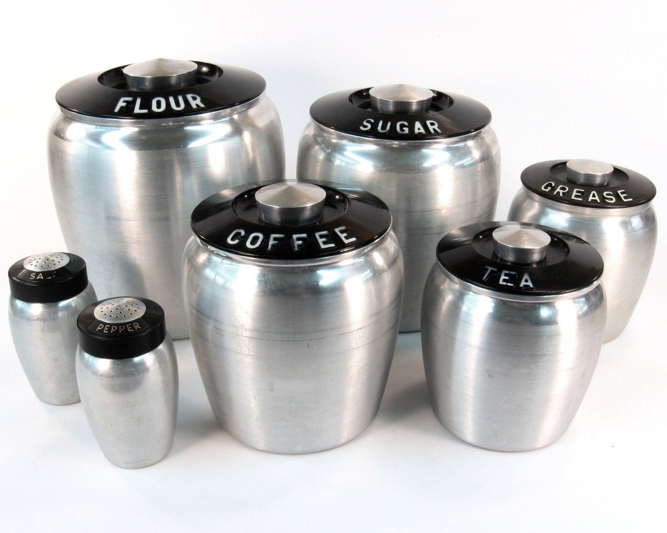 Aluminum canister set vintage