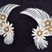 Vintage Coro White Soft Plastic And Rhinestone Earrings