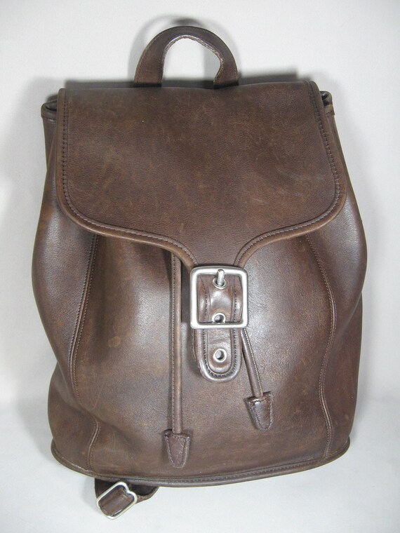 Vintage Coach Brown Leather Backpack Very Large by prairiefaith