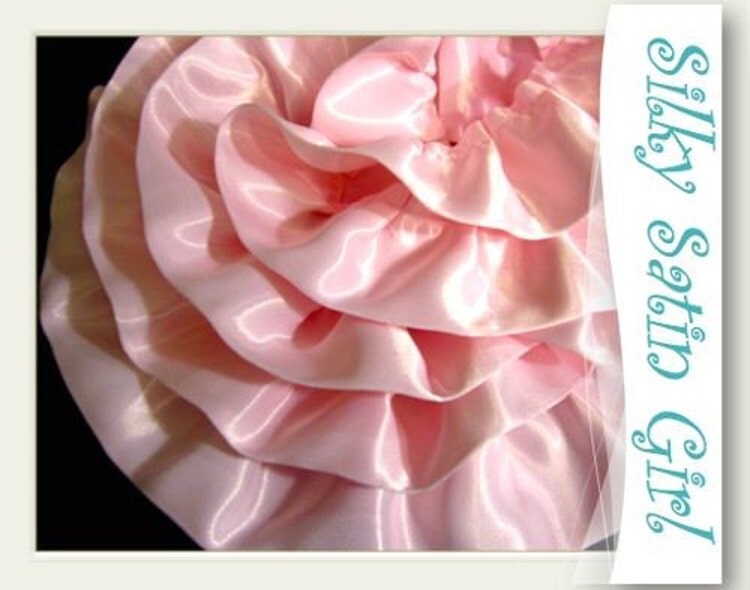 Ruffled Baby Pink Satin Blanket Binding Wrights by SilkySatinGirl