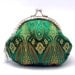 Beautiful pattern on green - Chinese Silk Brocade - Small clutch / Coin purse (CS-017)
