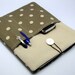 iPad case, iPad cover, iPad sleeve with 2 pockets, PADDED - Polka Dots on Brownish Grey