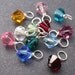 Swarovski Crystal Dangles Wire Wrapped 6mm Bicone 12 Birthstone Charm Month Colors