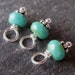 Turquoise Picasso Czech Glass Wire Wrapped Beads with Sterling Silver Daisy Spacers