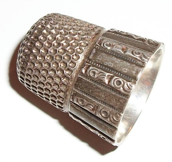 Vintage Anchor 7 Sterling Silver Sewing Thimble Finger Cap