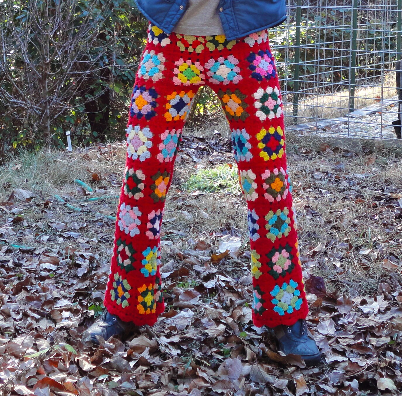 Granny square crochet pants