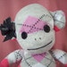 A Sock Monkey in Pink and Grey Argyle- Scarlett