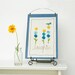 nursery decor, floral, decorative word art, laughter, blue and yellow READY TO SHIP by mamableudesigns