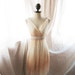 Goddess Soft French Creamy Apricot Romance Dreamy Old World Charm Flowy Angel Marie Antoinette Empire Chiffon Dress / Gown