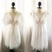 Dreamy White Kimono Grecian Dress Romantic Pale Chantilly Pure Linen Soft Rustic Peaceful Misty Chiffon Lace Hem 2way Dress
