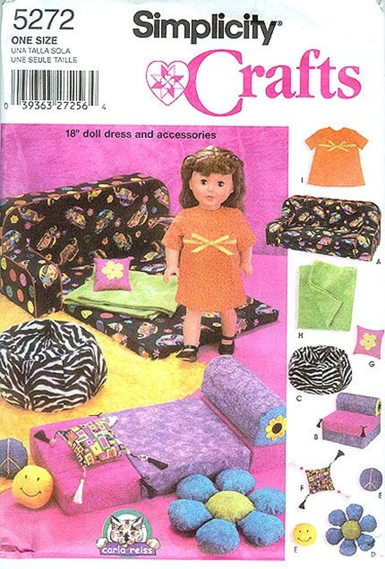 Simplicity 18 Inch Doll Sewing Pattern 5272 By Clevercrafting