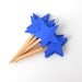 20% OFF Cupcake Toppers, 12 Blue Stars - Birthday Cake, Boy, Kids, Decor, Cute, Dessert, Picnic, Appetizer, Party, Unisex, Congrats, Award