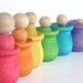 Eco- Friendly-Wood Toy Set -The Original Peek-a-Boo RAINBOW FAMILY- Waldorf- Montessori - Inspired -Educational Pretend Play Set