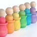 RAINBOW Peek a Boo Men- Waldorf Inspired Wood Toy-