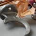 Set of 4 vintage aluminum hanging hooks, towel rack