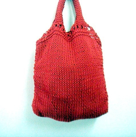 Knit Tote Pattern Grocery Shopping Bag Knitting Patter