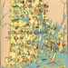 Rhode Island Map - ORIGINAL 1930s Picture Map - Ruth Taylor White