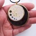 Contemporary Ceramic Pendant Black White Two Circle Abstract Modern Ceramic Clay Necklace