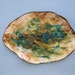 Earthy Green Centerpiece Tray Earth Tone Organic Pottery Vessel Decorative Clay Dish Contemporary Rustic Ceramic Art