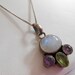 Vintage pendant, vintage necklace, sterling silver pendant, moonstone, amethyst, and peridot pendant
