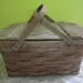 Vintage white washed shabby chic picnic basket decorator piece storage