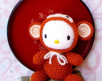 Amigurumi Pattern - Zodiac Monkey Kitty - Crochet amigurumi doll tutorial PDF