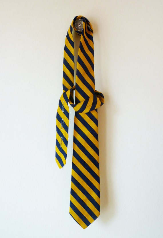 Navy and Gold Tie Vintage Prince Consort Made by Schreter