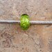 Lime Green Dichroic Lampwork Bead for European Type Bracelet