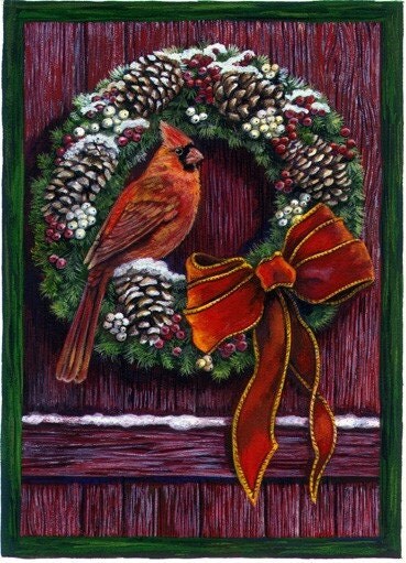 Cardinal and Wreath