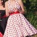 Red and white 1950's style dress