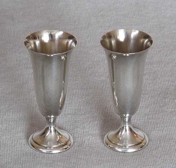 Two Vintage Sterling Silver Cordial Glasses by SirPrys on Etsy