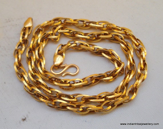 traditional design 20k gold chain necklace by indiantribaljewelry