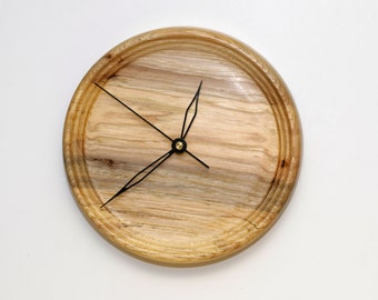 Wood Wall Clock, Turned Wood Clock, Spalted Pecan Wood Wall Clock