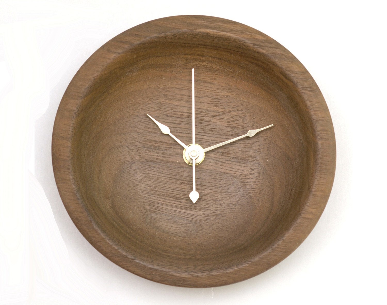 Wood Wall Clock Small Black Walnut Clock