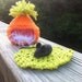 Needle felted baby mouse with crocheted pumpkin play house, child toy, nursery decor