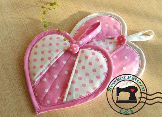 Heartshaped Potholder PDF Sewing Pattern by LYPatterns on
