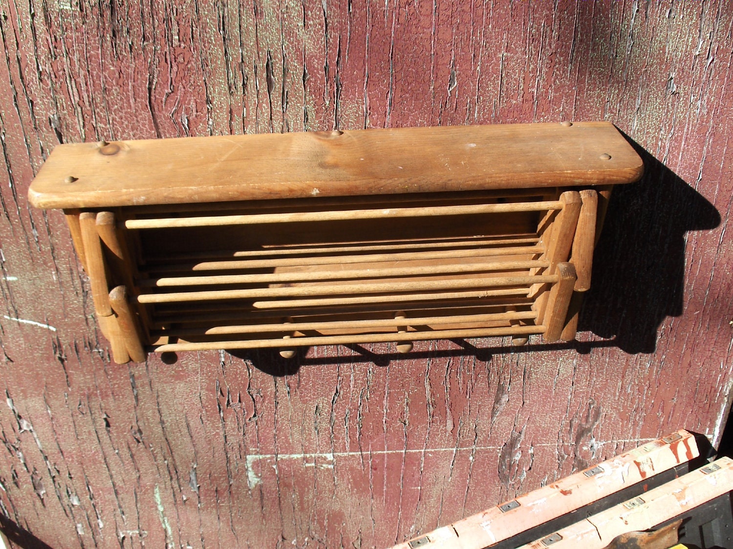 Vintage Wood Accordion Style Drying Rack by MEMORIESNMORE on Etsy