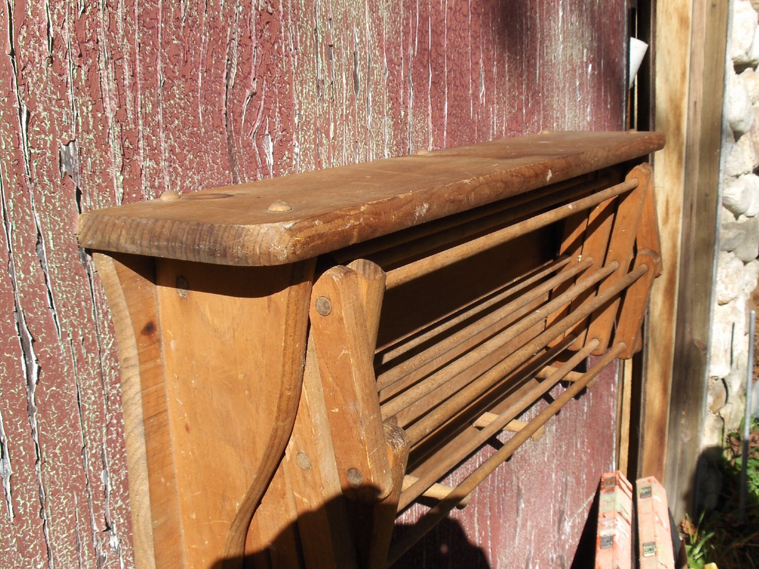 Vintage Wood Accordion Style Drying Rack by MEMORIESNMORE on Etsy