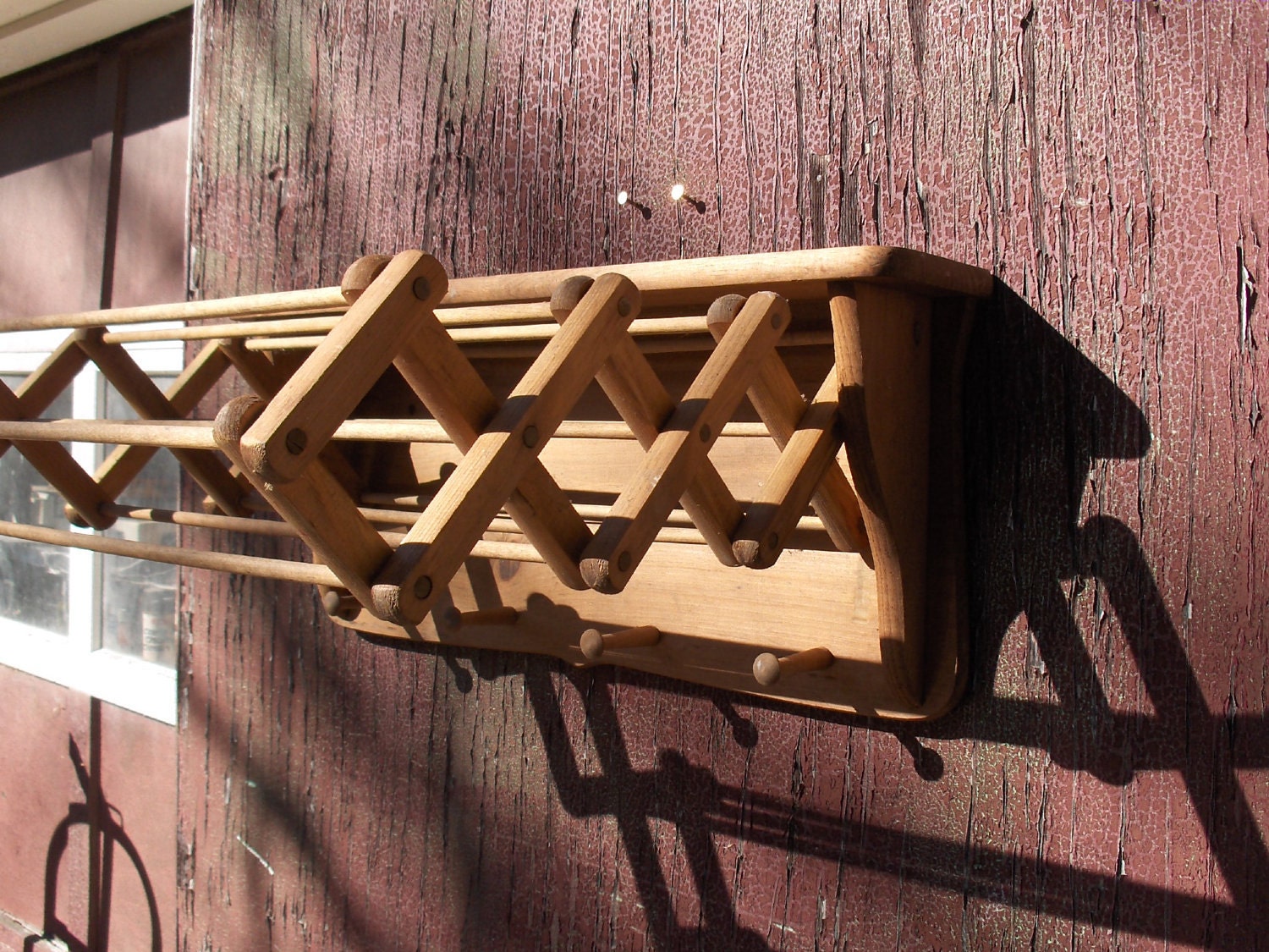 Vintage Wood Accordion Style Drying Rack by MEMORIESNMORE on Etsy