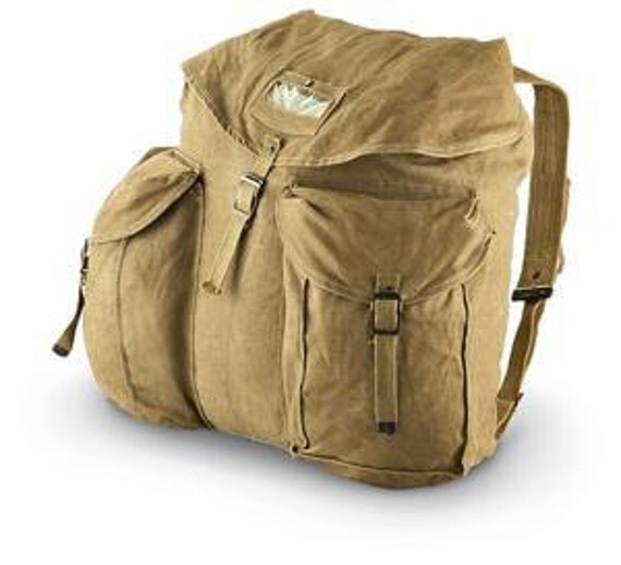 Items similar to Italian Military army canvas Combat Rucksack backpack