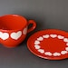 Vintage West German Hearts Breakfast Set by Waechtersbach