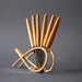 Mid Century Modern Tiki Rattan Set of Six Cheese Knives