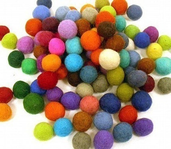 Items similar to Felt Balls 50ct 20mm Felted balls by YUMMI felt beads ...