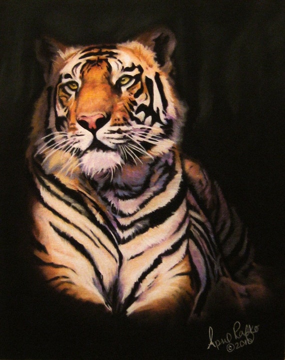 Pastel Drawing Tiger Wildlife Fine Art ACEO Print