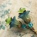 Peacock Blue Earrings, Teal and Green, Flower Earrings, Lucite Jewelry, Floral Accessories, Botanical Earrings, Ultramarine Green
