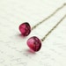 Purple Earrings, Glass Flower Earrings, Long Chain Earrings, Unique, Modern, Black Cherry, Plum