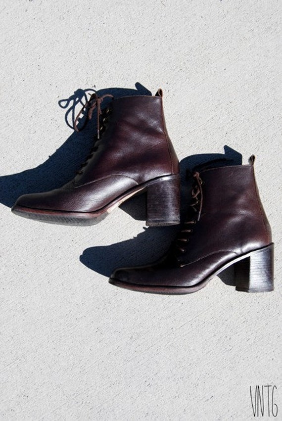brown combat boots heel