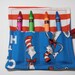 Mini Crayon Keeper 4-Count Roll Up Holder Party Favor - Cat In The Hat Fabric