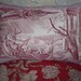 FRENCH FABRIC PILLOW vintage toile de jouy pillow french antique cushion cover