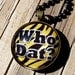 Reserved for Coniie Glass Tile Necklace New Orleans Saints Who Dat Necklace Tiger Stripe Jewelry Football Jewelry Sports Jewelry